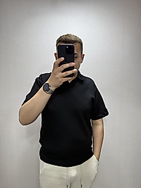 Polo V Yaka Örme Tişört