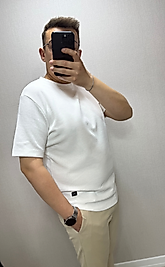 Bisiklet Yaka Basic Tişört Beyaz