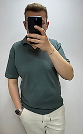 Yeşil Polo V Yaka Tişört