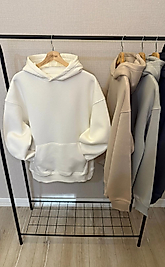 Şardonlu Kapüşonlu Kanguru Cep Sweat