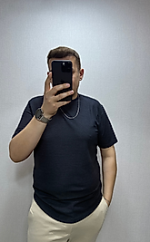 Bisiklet Yaka Basic Tişört Antrasit