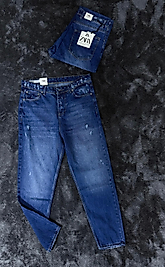 Lazer Kesim Boyfriend Lacivert Jean