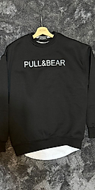 PB Marka Logo Baskılı Şardonlu Sweatshirt X Large-SİYAH