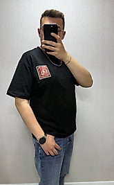 Nakış Detay Siyah Tişört