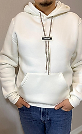 Wang Üç İplik Beyaz  Kapüşonlu Sweat