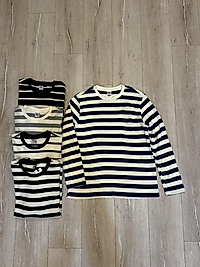 Çift Renkli Örme Kumaş Çizgili Basic Kazak X Large-BEYAZ-MAVİ