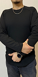 Waffle Kumaş Reglan Kol Sweat Medium-SİYAH