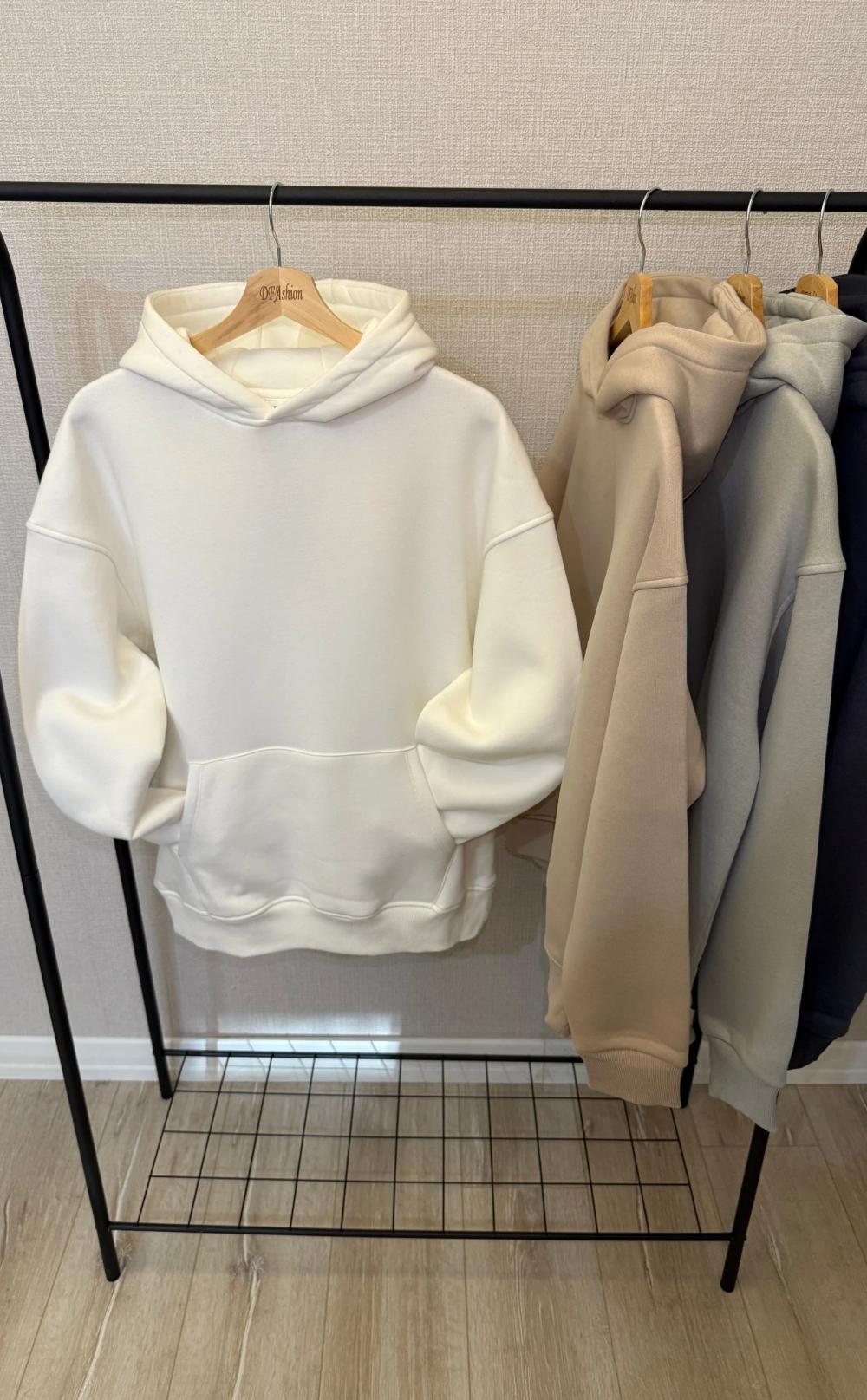 Şardonlu Kapüşonlu Kanguru Cep Sweat