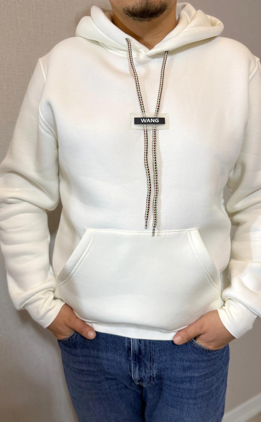Wang Üç İplik Beyaz  Kapüşonlu Sweat