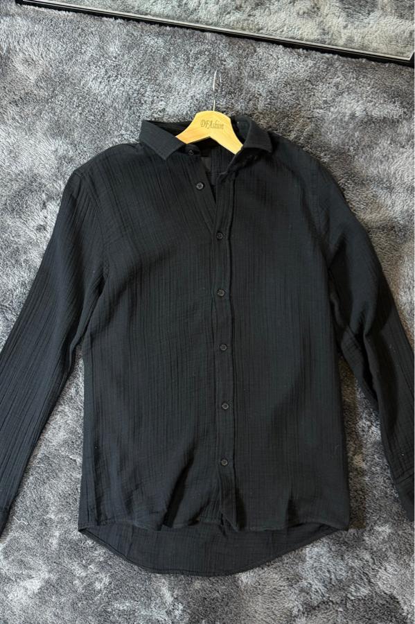 Müslin Siyah Gömlek