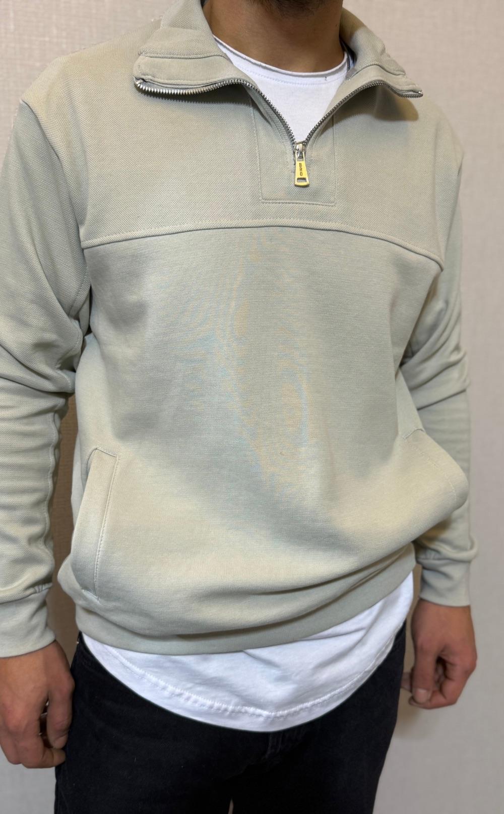 Yarım Fermuar Cep Detaylı Zara 2 İplik Kazak