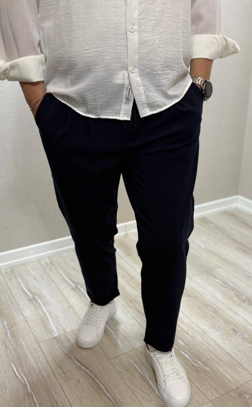 Duble Paça Lacivert Jogger Pantolon