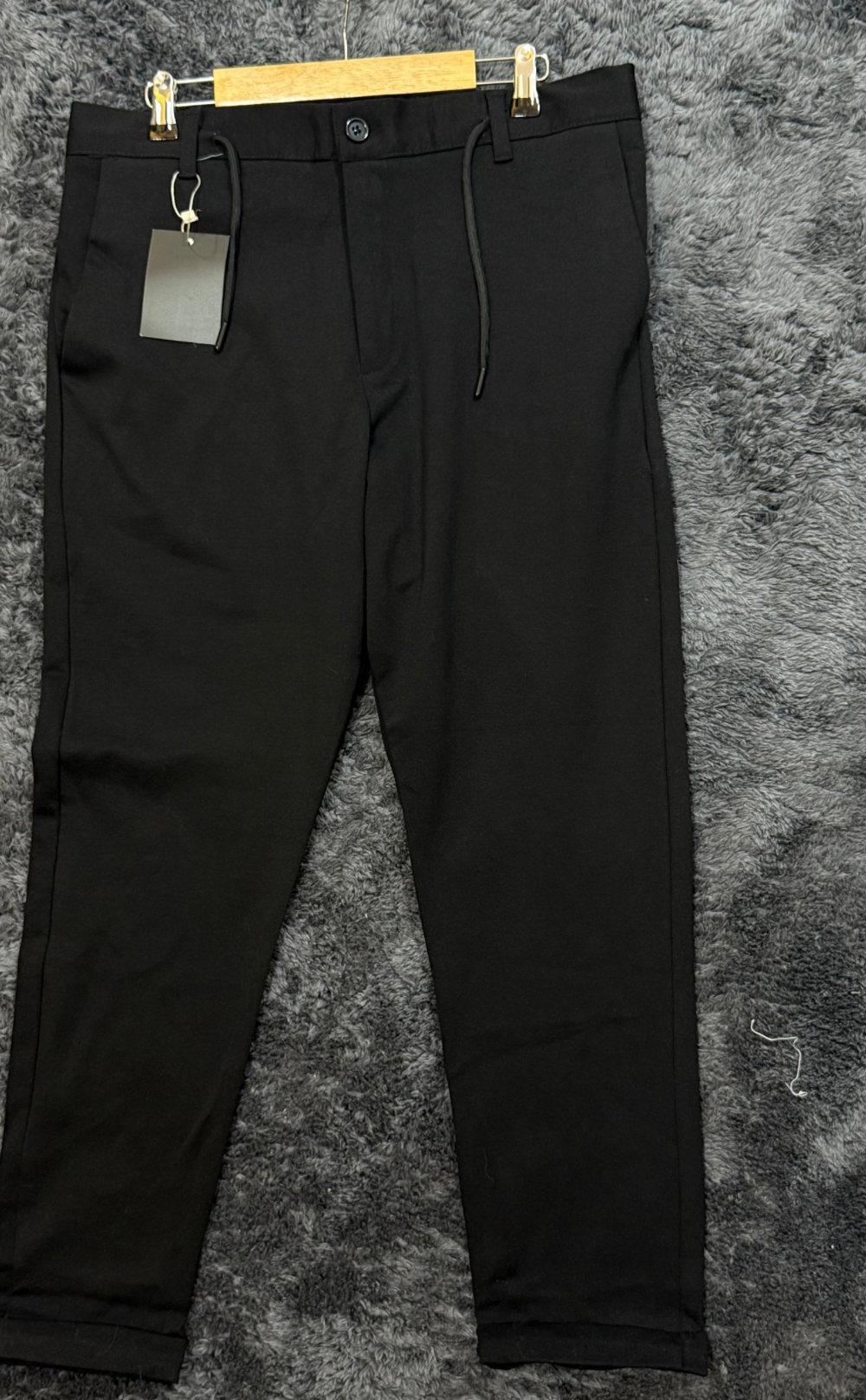 Duble Paça Siyah Jogger Pantolon